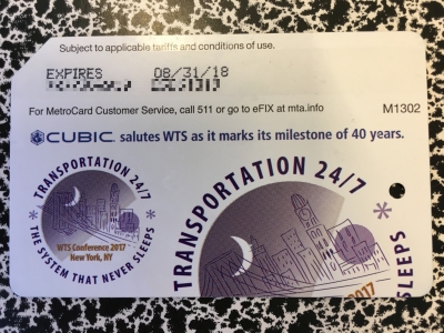 Women's Transportation Seminar (WTS) 2017 Conference in New York City (Wednesday, May 17, 2017 - Friday, May 19, 2017) - special MetroCard sponsored by Cubic - Women's Transportation Seminar (WTS) 2017 Conference in New York City (Wednesday, May 17, 2017 - Friday, May 19, 2017) - special MetroCard sponsored by Cubic WTS Conference 2017 MetroCard.jpg